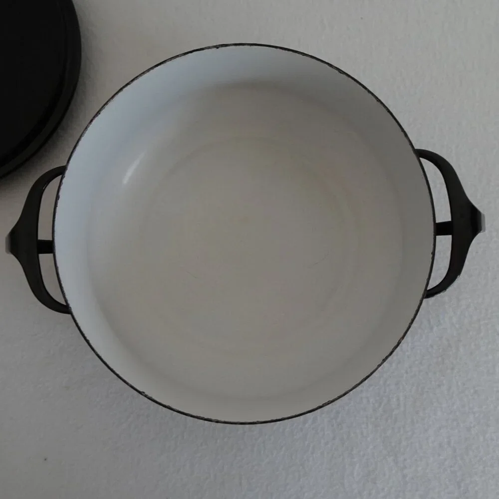Black Dansk International 3 Quart Enamel Casserole Pot w/Lid Dutch Oven
